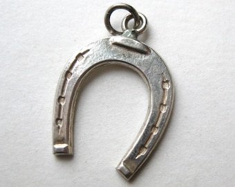 Vintage Charm Good Luck Charm Sterling Silver Lucky Horseshoe Bracelet Charm