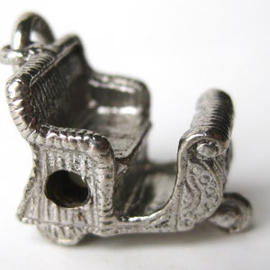 Vintage Atlantik City Stanhope Charme Sterling Silber 3D Rickshaw Push Cart Souvenir Armband Charme