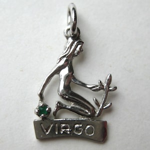 Vintage Charm Virgo Sterling Silver Zodiac Astrology September Birthday Bracelet Charm