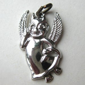 Vintage 50s Charm Sterling Silver Lucky Devil Angel Bracelet Charm