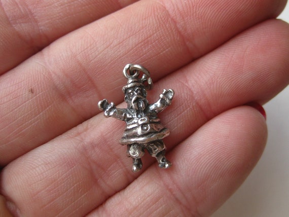 Vintage Charm Sterling Silver Santa Claus 3D Chri… - image 3