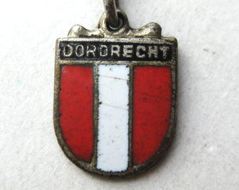 Mini Vintage Dordrecht Dort Metal Enamel Netherlands Travel Shield Souvenir Bracelet Charm Holland