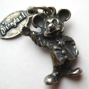 Vintage Mickey Mouse Walt Disney Productions WDP Disneyland Sterling Silver Bracelet Charm