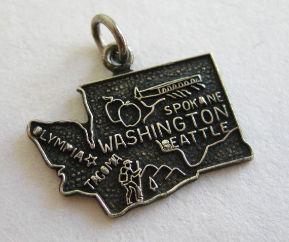 Vintage Charm 50s Sterling Silver Washington State