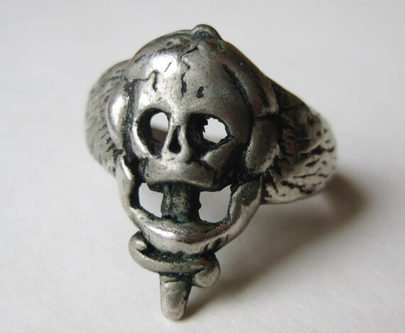 Vintage Ring Biker Death Skull Men's Ring size 12.