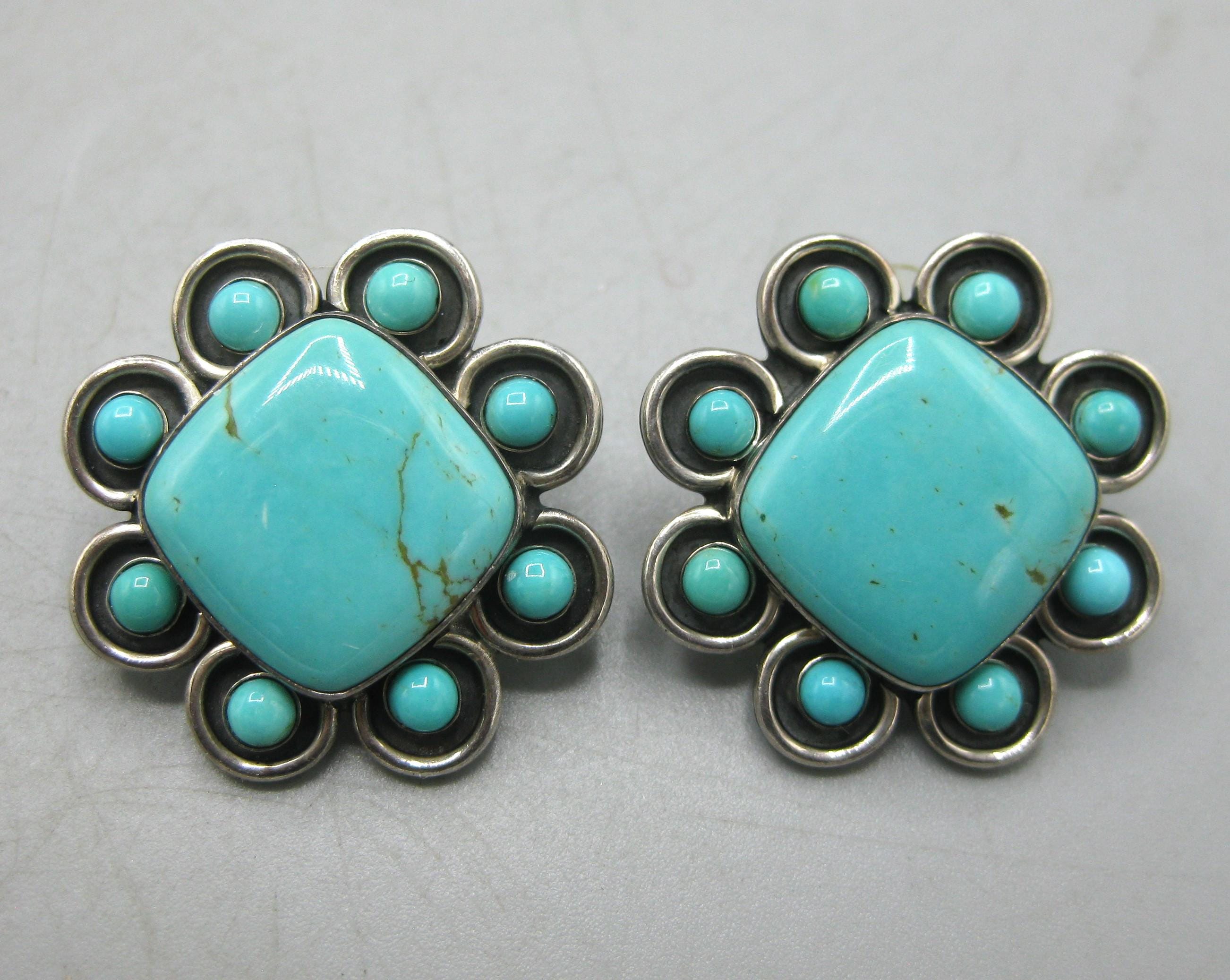 Vintage Jay King Mine Finds Sterling Silver Blue Turquoise Desert Rose ...