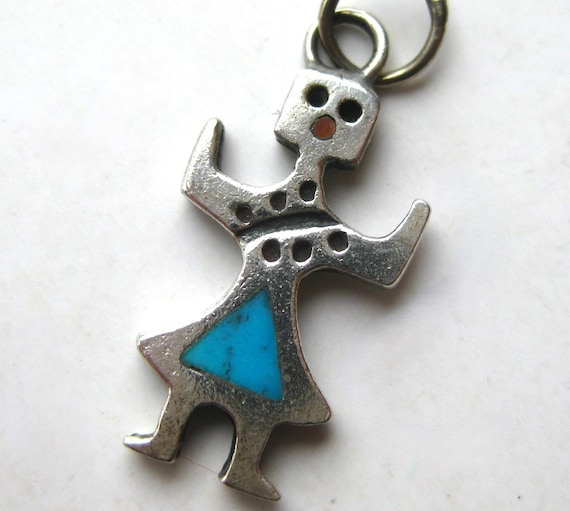 Vintage Charm Sterling Silver Turquoise Fred Harv… - image 1