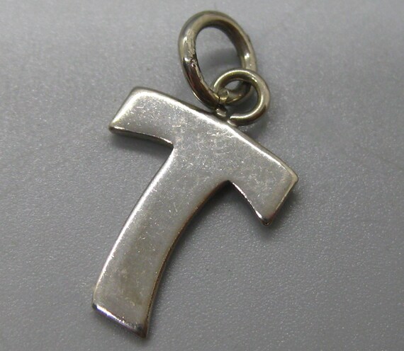 Letter T Charm Sterling Silver Initial Vintage Br… - image 2