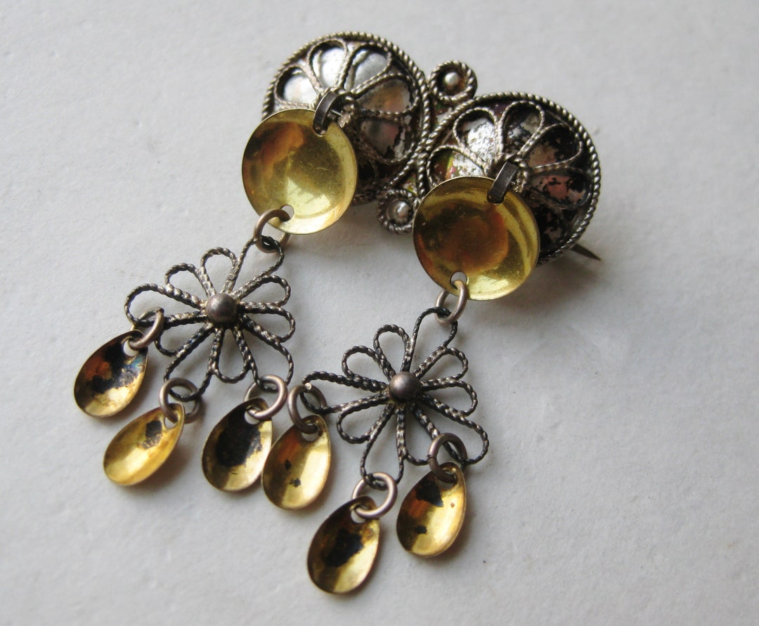 Vintage Norwegian 830S Sterling Silver Solje Drop Dangle Norway Brooch ...