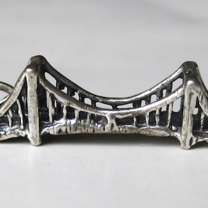 Vintage Charm Sterling Silver Golden Gate Bridge San Francisco Bracelet Charm