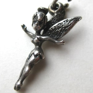 Vintage 60s Walt Disney Productions Sterling Silver Tinkerbell Disneyland Souvenir Bracelet Charm