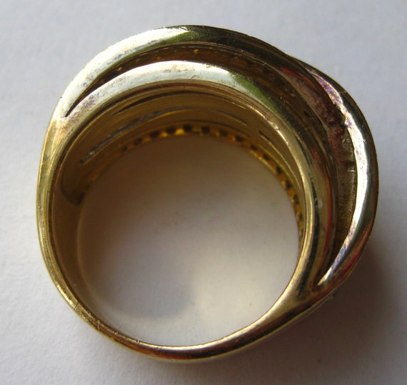 Vintage Ring Gold Vermeil Sterling Silver CZ Jewe… - image 3