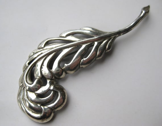 Vintage Lanz Sterling Silver Figural Feather Plum… - image 1