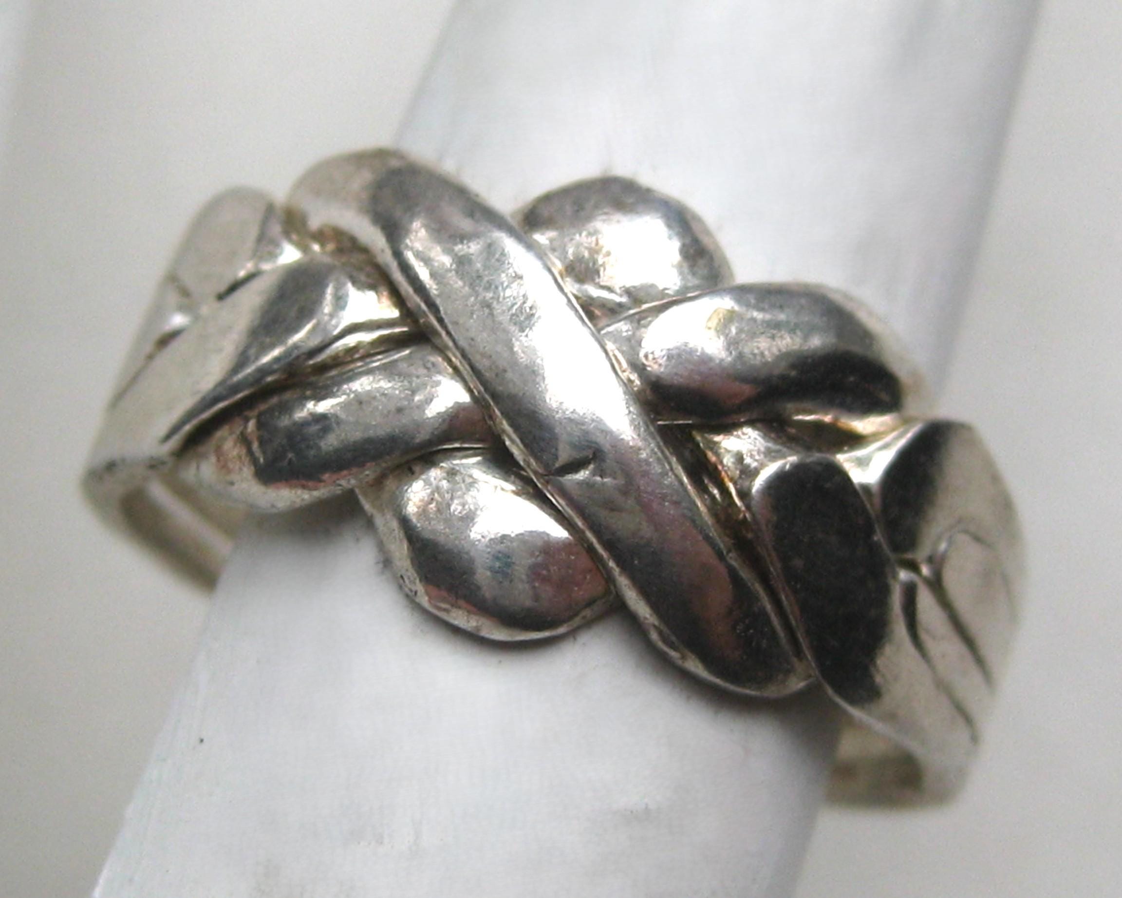 Vintage Sterling Silver Puzzle Ring Band Size 8 1/4 - Etsy