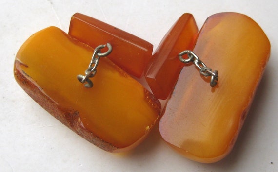 Vintage Art Deco Marbled Egg Yolk Baltic Amber Cu… - image 7