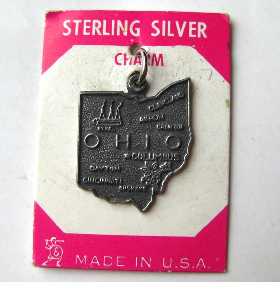 Vintage 50s Charm Ohio State Sterling Silver Souv… - image 2