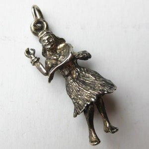 Vintage Sterling Silver Tropical Hawaiian Hula Girl Bracelet Charm