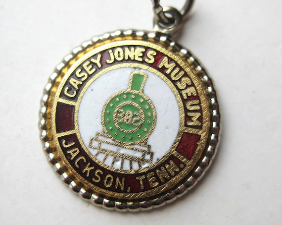 Vintage Charm Sterling Silver Enamel Casey Jones … - image 1