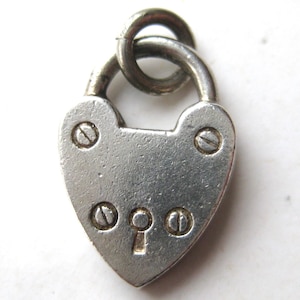 Vintage Henry Griffith & Sons English Sterling Silver Heart Charm Lock Padlock