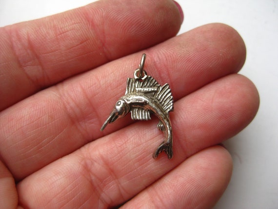 Vintage Charm Sterling Silver Sailfish Marlin Fis… - image 5