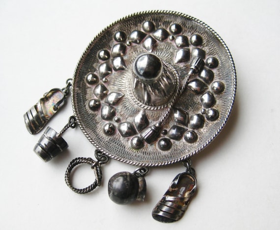 Vintage 40s Taxco Mexican 900 Sterling Silver Nove