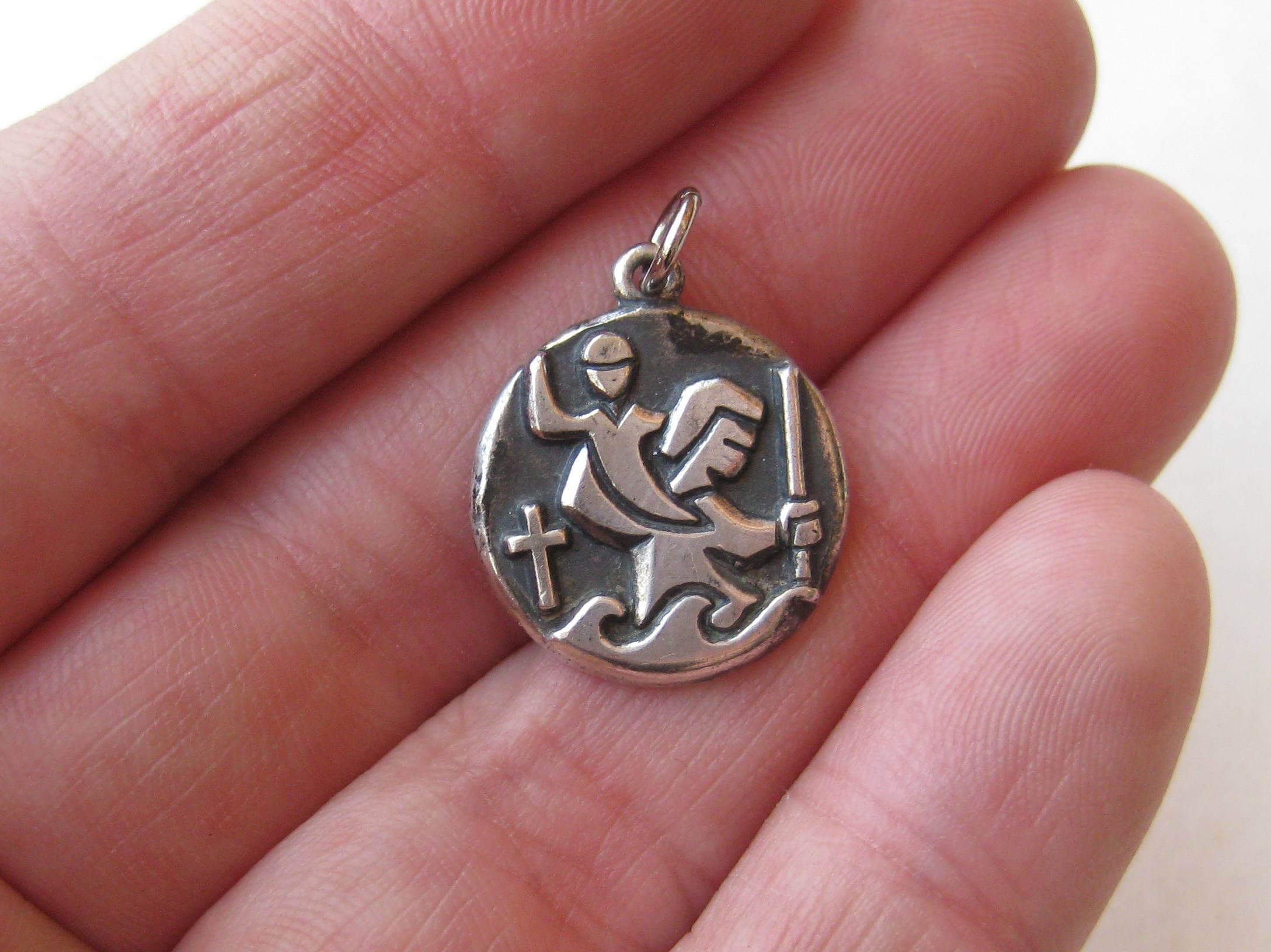 Vintage James Avery Retired Sterling Silver St. Christopher 5/8