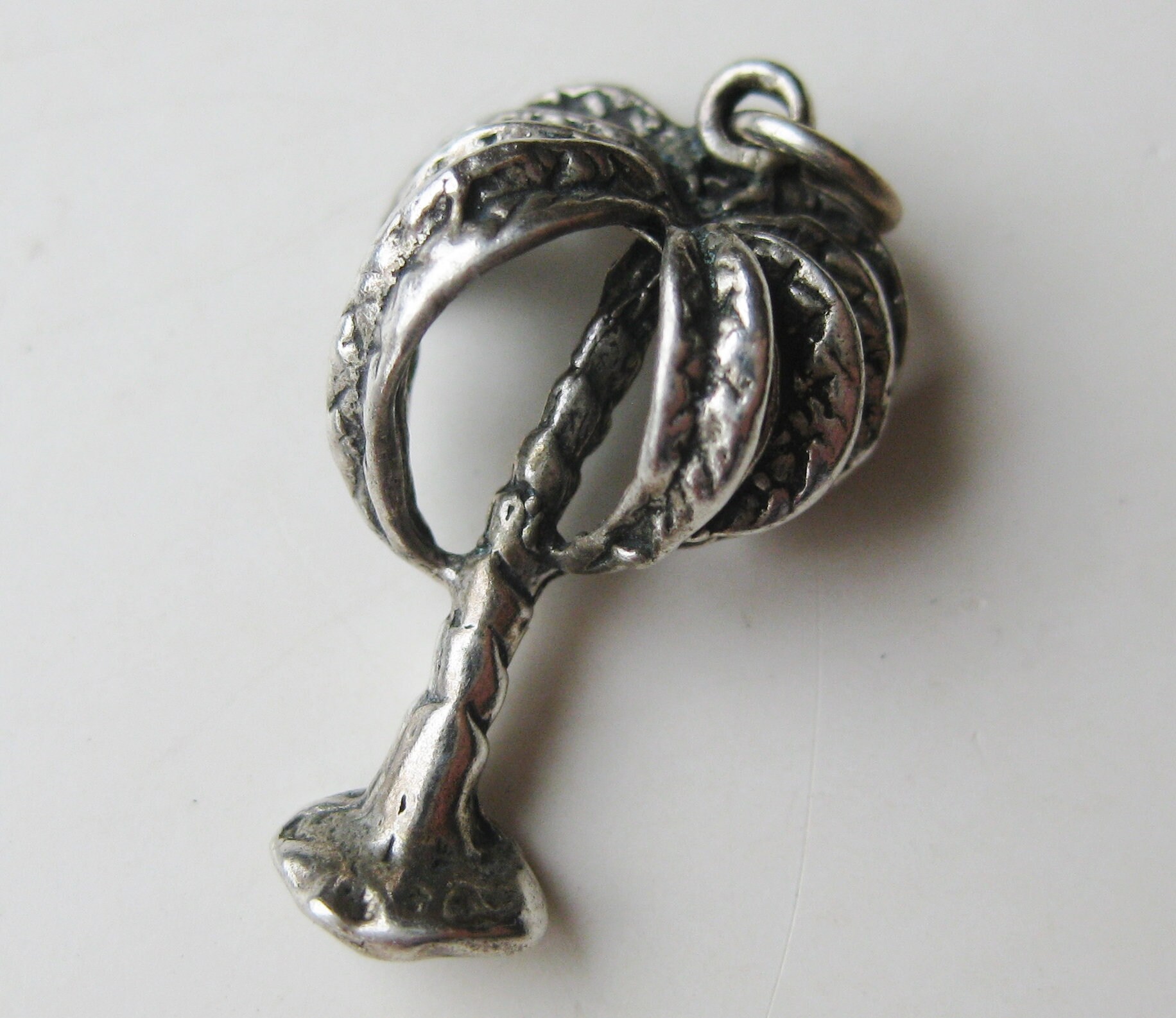 Vintage Charm Sterling Silver 3D Tropical Palm Tree Souvenir Bracelet Charm