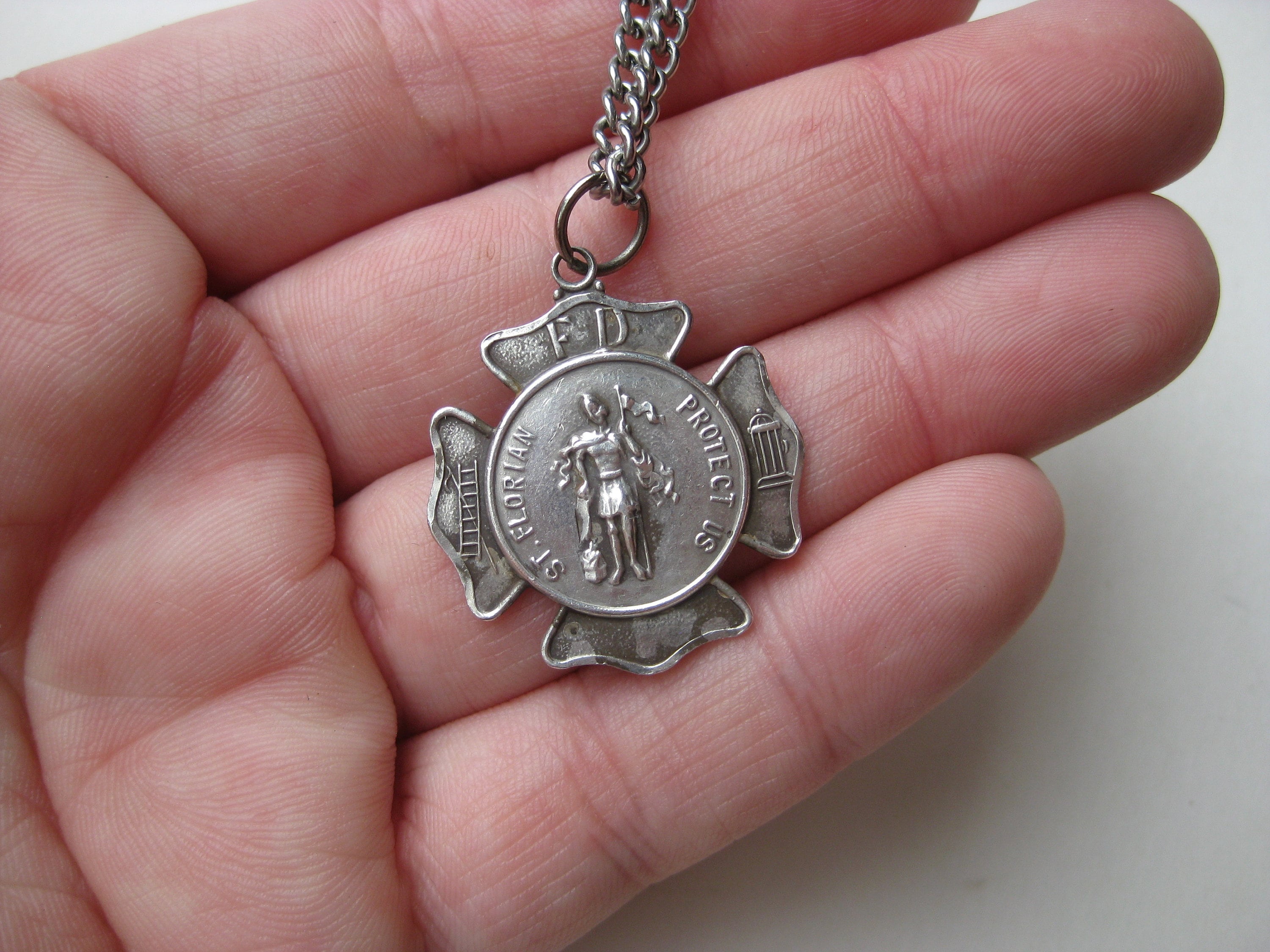 St florian shop firefighter necklace