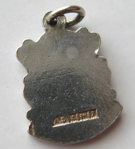Vintage Charm Sterling Silver John o' Groats Scotland Travel Shield Enamel Souvenir Bracelet Charm View 2
