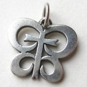 Vintage James Avery Sterling Silver Butterfly Cross Bracelet Charm Retired Design