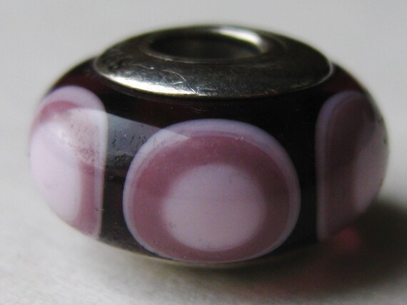 Vintage PANDORA Sterling Silver Purple Dot Murano… - image 6