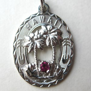 Vintage Charm Sterling Silver Hawaiian Palm Tree Hawaii Souvenir Bracelet Charm