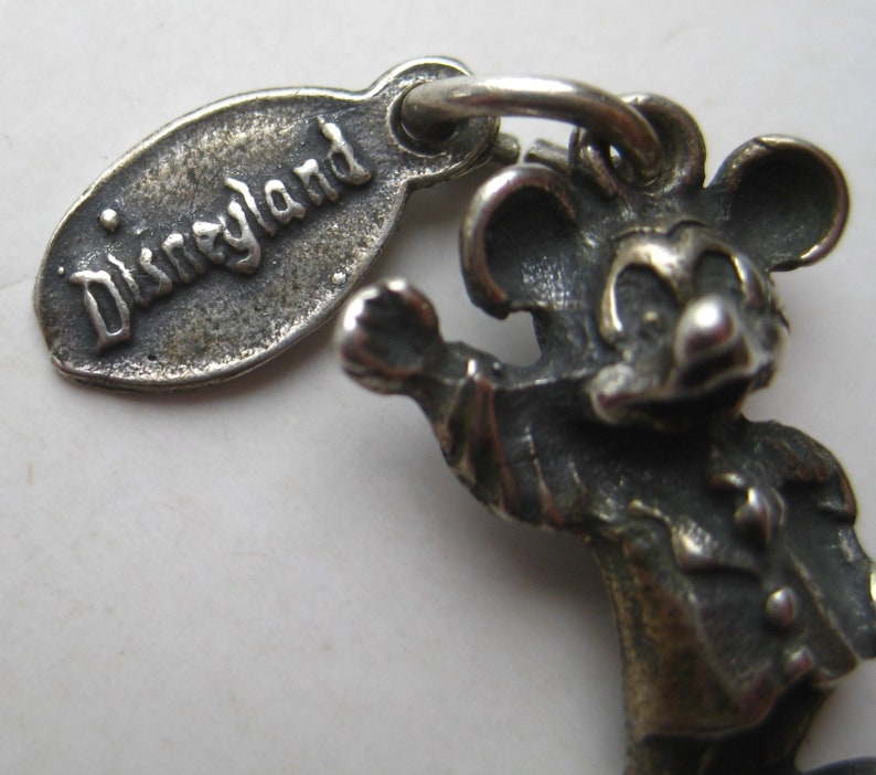 Vintage Mickey Mouse Walt Disney Productions WDP Disneyland Sterling Silver Bracelet Charm image 7