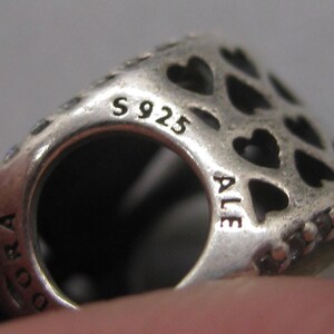 Authentic PANDORA Disney Mickey & Minnie Mouse Sweetheart Kissing Sterling Silver CZ Bracelet Charm image 8