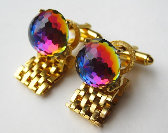 Vintage 50s Jeweled Rainbow Prism Crystal Dante G… - image 1