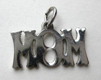 Vintage Charm Sterling Silver MOM Mother's Day Bracelet Charm