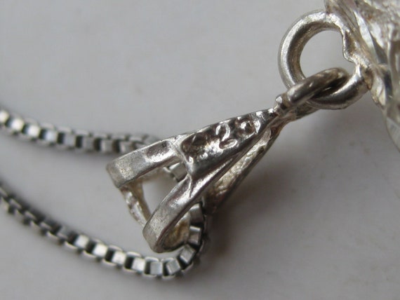 Vintage Open Hearts Sterling Silver Necklace Pend… - image 5