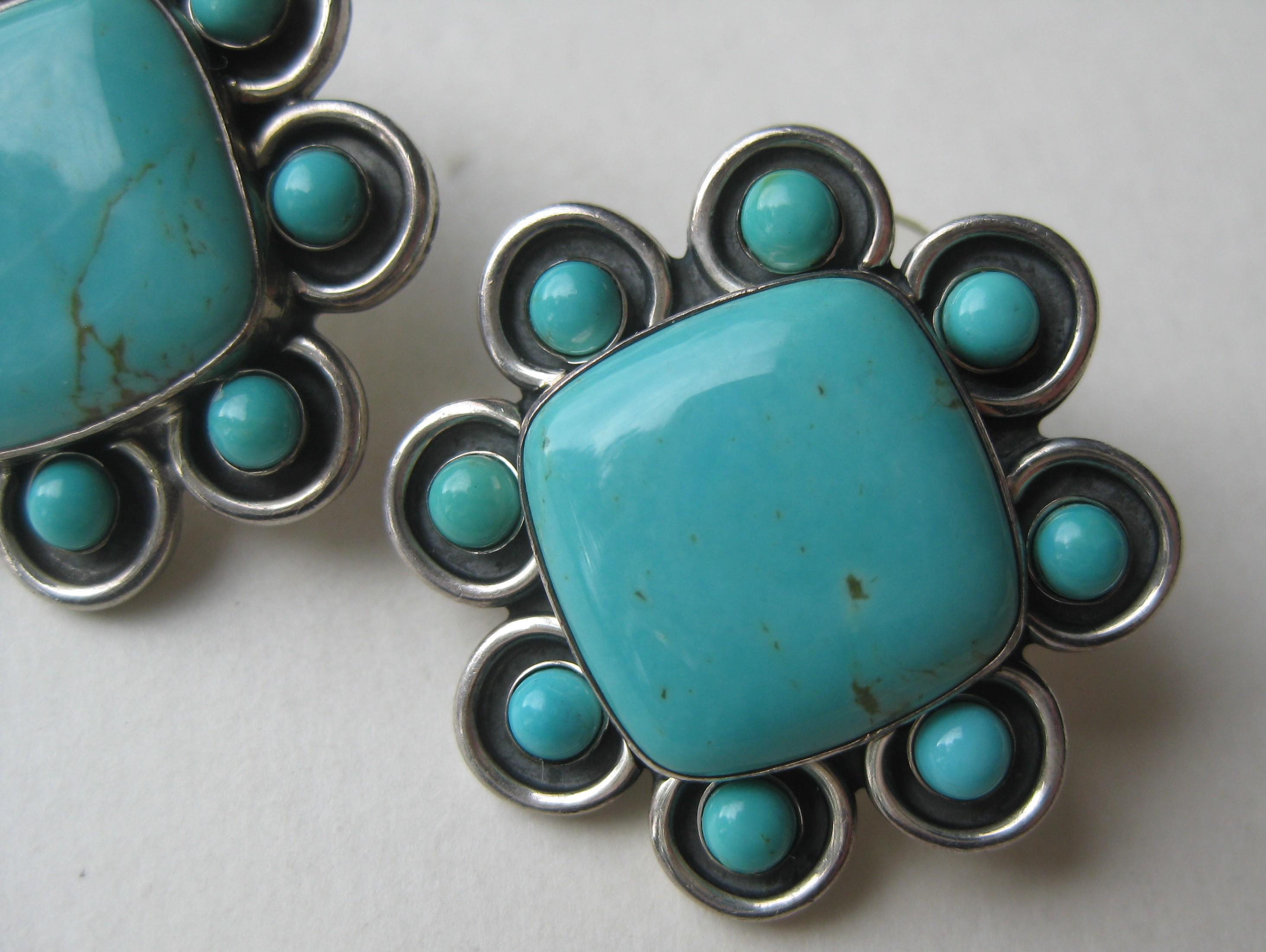 Vintage Jay King Mine Finds Sterling Silver Blue Turquoise Desert Rose ...