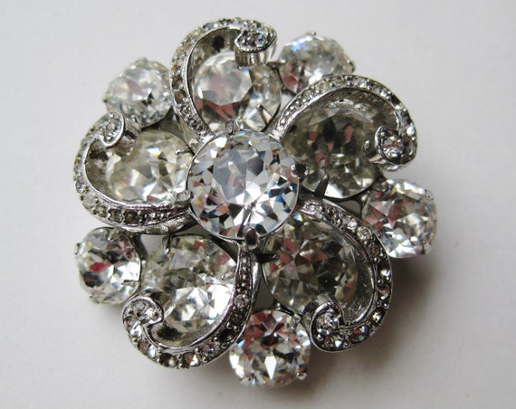 Vintage 50s Eisenberg Ice Sparkling Rhinestone Pi… - image 1