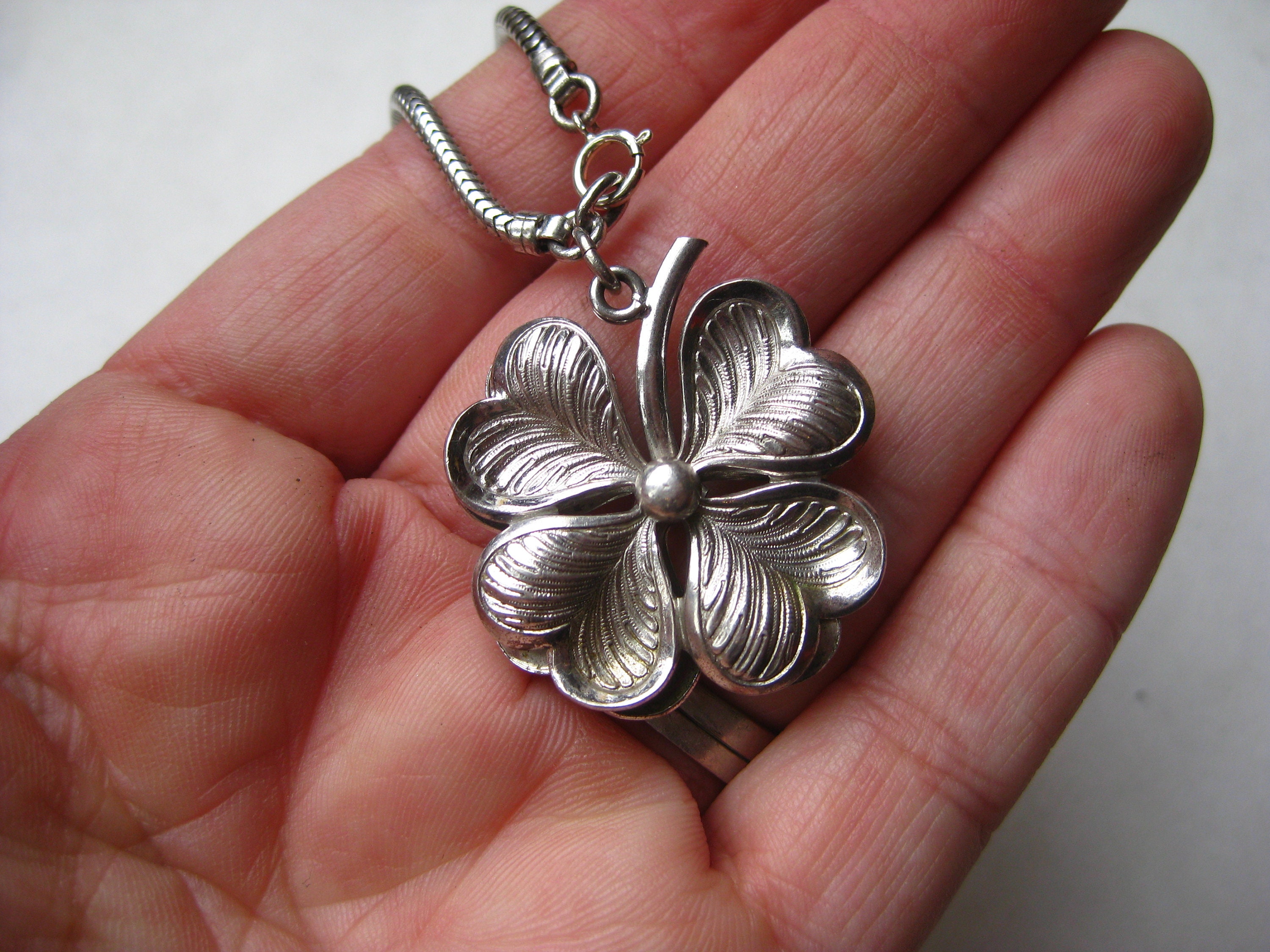 Vintage 4 Leaf Clover Lucky Charm Forstner Sterling Silver Good Luck Bracelet Vintage 4 Leaf Clover Lucky Charm Forstner Sterling Silver Good Luck Bracelet