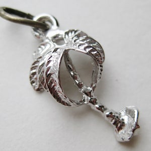 Vintage Charm Sterling Silver 3D Tropical Palm Tree Souvenir Bracelet Charm