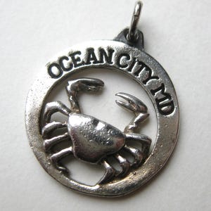 Vintage Charme Sterling Silber Ocean City Maryland Krabbe Souvenir Armband Charme