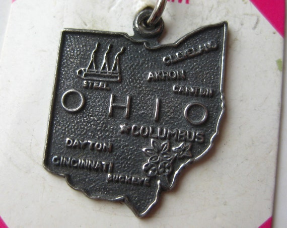 Vintage 50s Charm Ohio State Sterling Silver Souv… - image 3