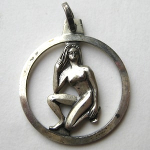 Vintage Charm Sterling Silver Virgo Zodiac Bracelet Charm