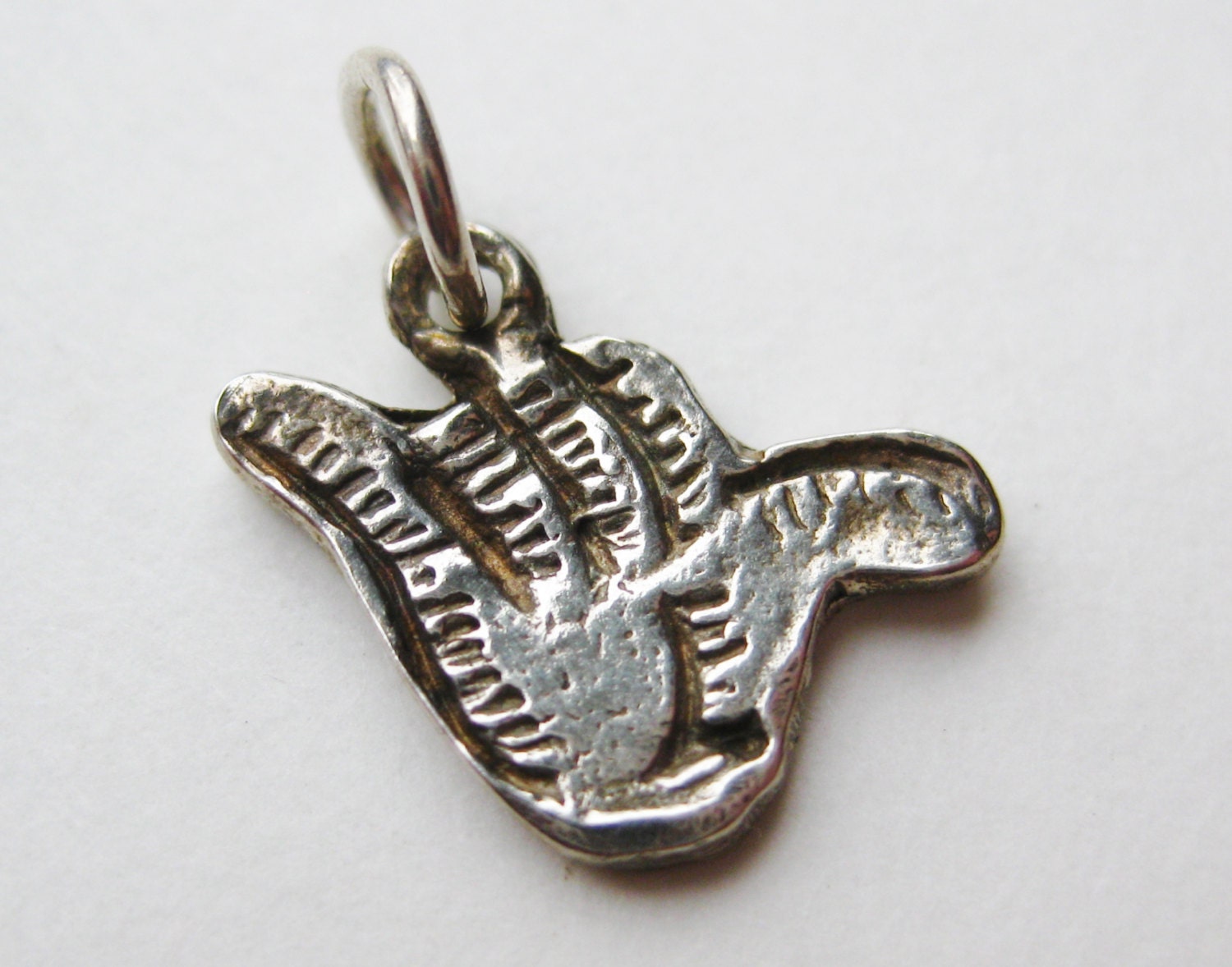 Vintage Charm Sterling Silver Shaka Hang Ten Bracelet Charm Necklace ...