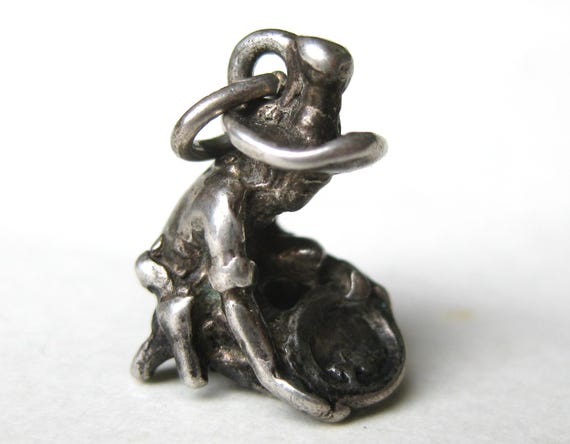 Miner Charm Sterling Silver Panning for Gold Prospector Souvenir Bracelet Charm