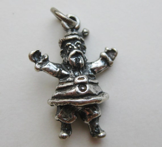 Vintage Charm Sterling Silver Santa Claus 3D Chri… - image 4