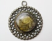 Vintage Charm Sterling Silver San Francisco Golden Gate Bridge Bracelet Charm