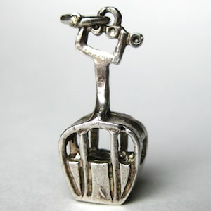 Vintage Charm Sterling Silver Aerial Tramway Car 3D Gondola Souvenir Bracelet Charm