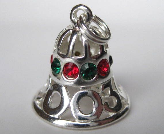 Vintage 2003 Sterling Silver Jeweled Christmas Be… - image 1